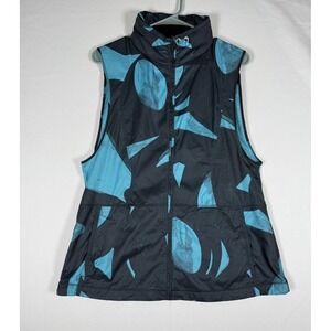 Lululemon Vest Womens 10 Black Blue Hooded Running Lightweight Zip Athletic